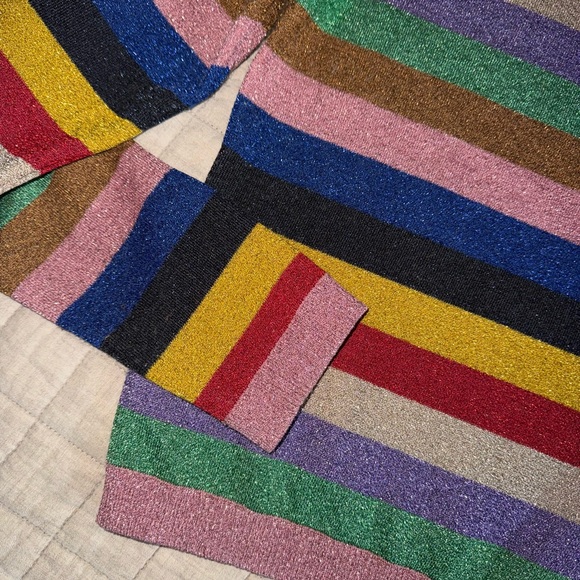 Alice + Olivia Colorful Striped Crew Neck Sweater - Picture 3 of 5